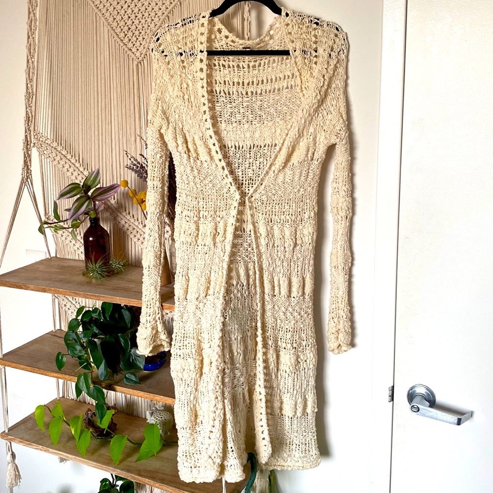 Free People Crochet Knit Cardigan | Size Small